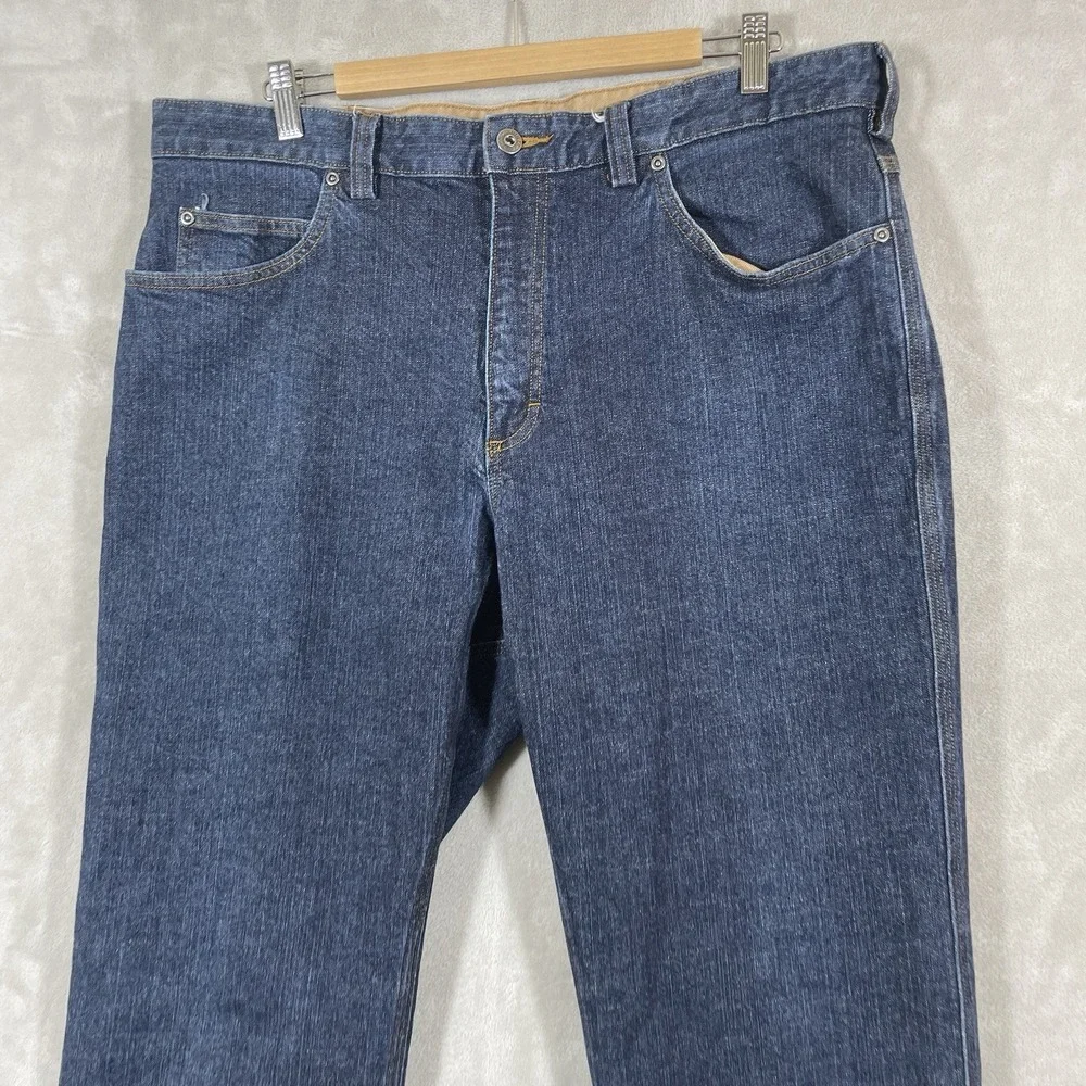 Duluth Trading Jeans Mens 36x30 Blue Flex Ballroom Relaxed Fit Dark Wash 20207